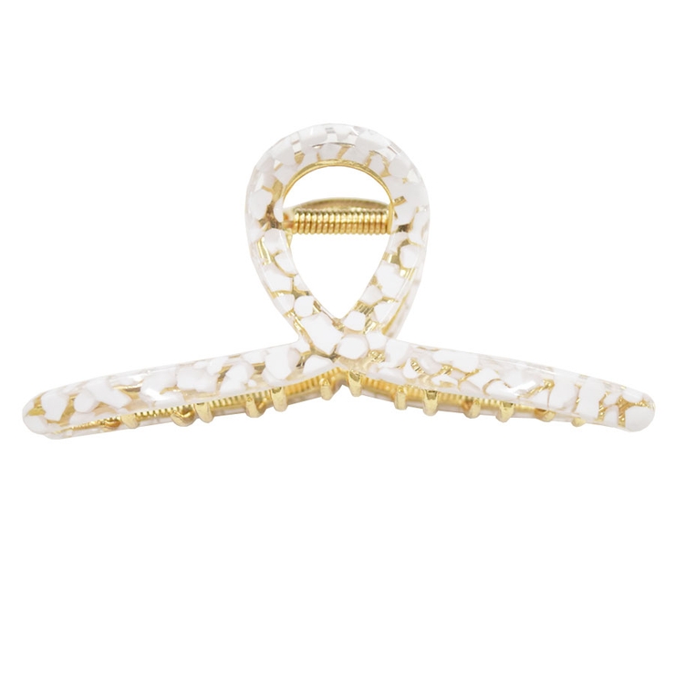 ８．ぶち柄ホワイト | バンスクリップ くるりん ヘアアクセサリー | terracotta