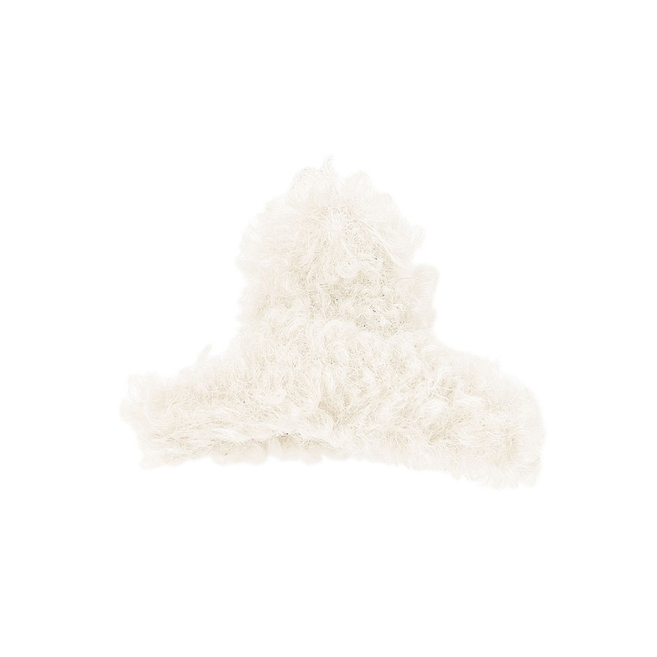 １０．アイボリー | ヘアクリップ 小さめ ボア | terracotta