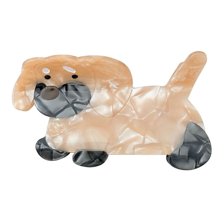 ５．ダックス×ベージュ | ヘアクリップ 犬 バンスクリップ | terracotta