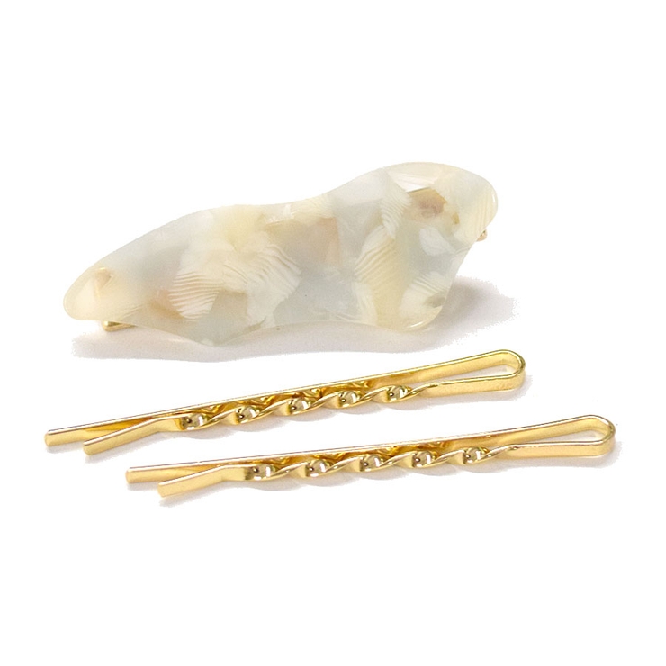 ３．クリームMIX | ヘアクリップ ミニ ヘアピン | terracotta