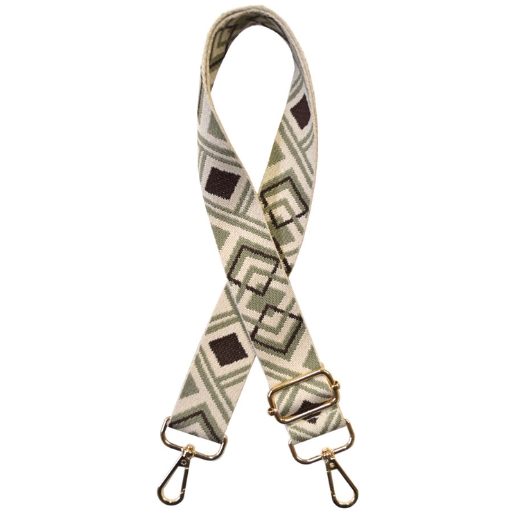 １７．エスニック緑コーヒー | ショルダーストラップ バッグ用 太め | terracotta