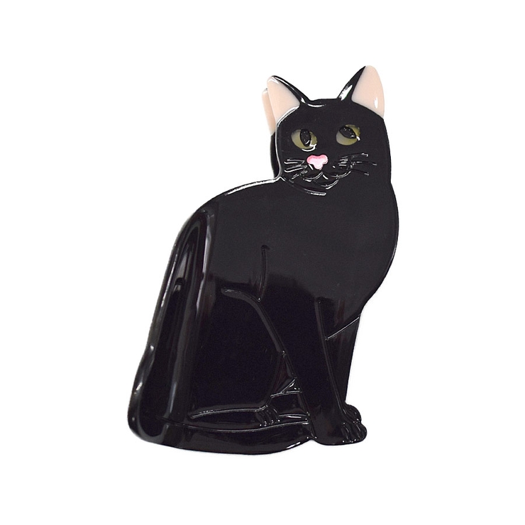 １７．黒猫 | ヘアクリップ 猫 動物 | terracotta