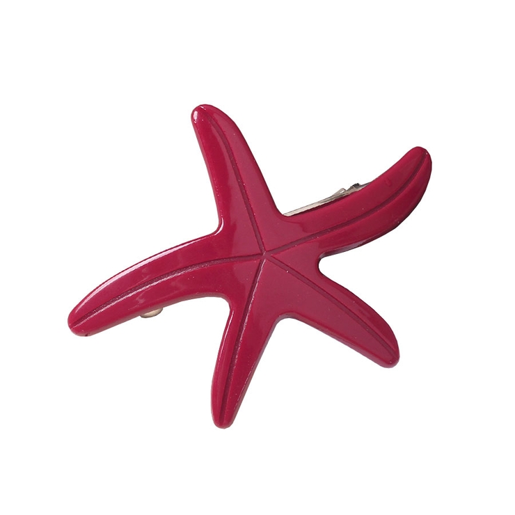 ４．ダークレッド | バレッタ 小さめ ヒトデ | terracotta