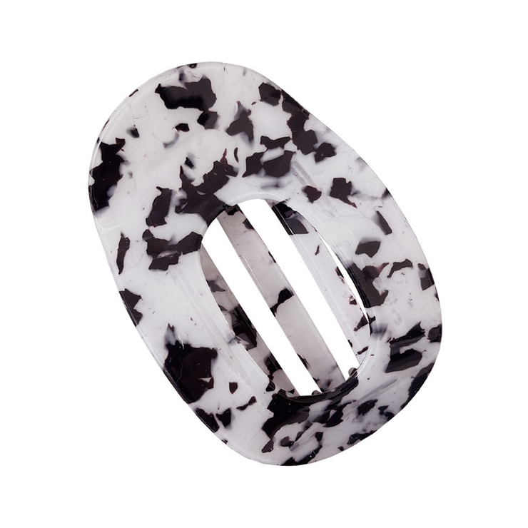 ２．マーブル白黒 | ヘアクリップ 大きめ しっかり | terracotta