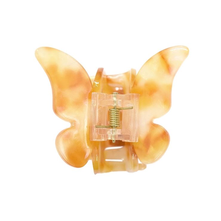 ３．オレンジマーブル | ヘアクリップ バタフライ ハーフアップ | terracotta