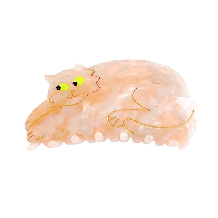 1.ピンクマーブル | ヘアクリップ 猫 動物 | terracotta