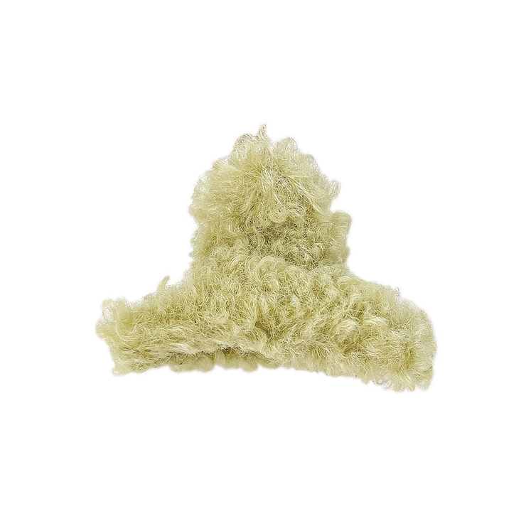 １．キミドリ | ヘアクリップ 小さめ ボア | terracotta