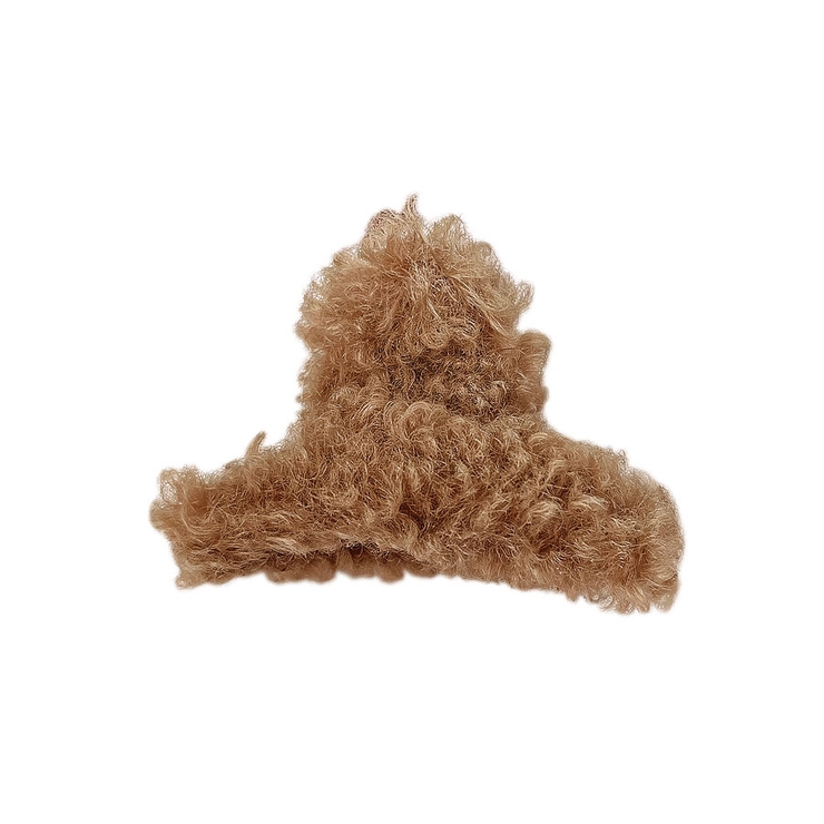 ７．ブラウン | ヘアクリップ 小さめ ボア | terracotta