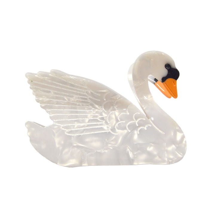 ７．ホワイトスワン | ヘアクリップ 動物 鳥 | terracotta