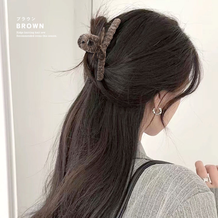 リボン付き バンスクリップ ヘアクリップ | terracotta | 詳細画像7 