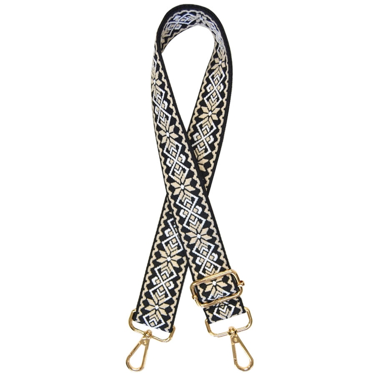 １２．チロリアンブラック | ショルダーストラップ バッグ用 太め | terracotta