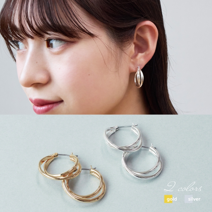 ピアス フープ アクセサリー via Capri プチプラ 母の日 ギフト