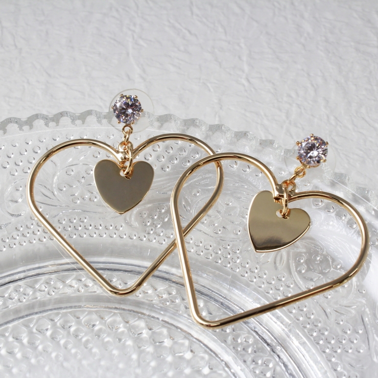 ピアス ハート ビジュー[品番：TKSA0002391]｜THE KISS （ザ・キッス 