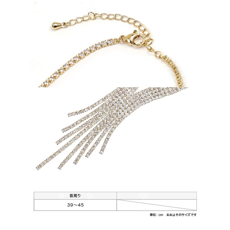縦ラインビジューが輝く ゴールドロングネックレス キャバドレス小物 | Tika | 詳細画像6 