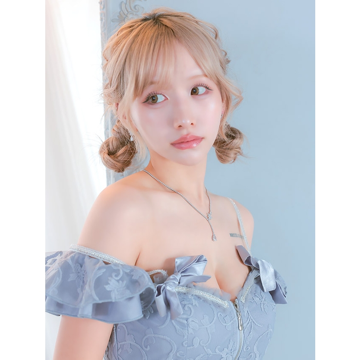 フラワー×ストーンネックレス＆ピアスセット アクセサリー 小ぶり | Tika | 詳細画像4 