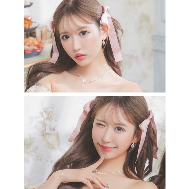 リーフカットポイントビジューピアス＆ネックレスセット リーフモチーフ [品番：XK000012668]｜Tika（ティカ）のレディースファッション通販｜SHOPLIST（ショップリスト）