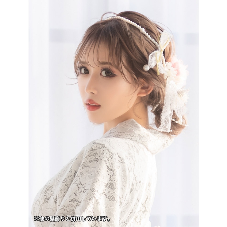 レースリボン×パールフラワーガーリーメルヘンヘアアクセサリー3点セット [品番：XK000011639]｜Tika（ティカ）のレディースファッション通販｜SHOPLIST（ショップリスト）