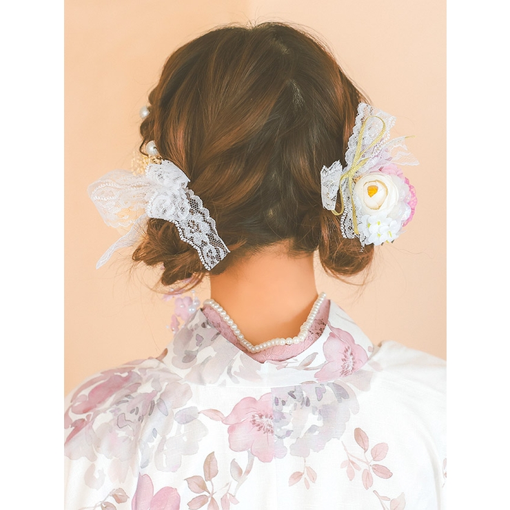 ヘアアクセサリー髪飾りドライフラワーレースリボンレース吊り飾りパールピンクリップ11点セットヘアピン結婚式七五三マタフォトメルヘン明日花キララ聖菜伊藤桃々戦慄かなのパープルピンクTikaティカ