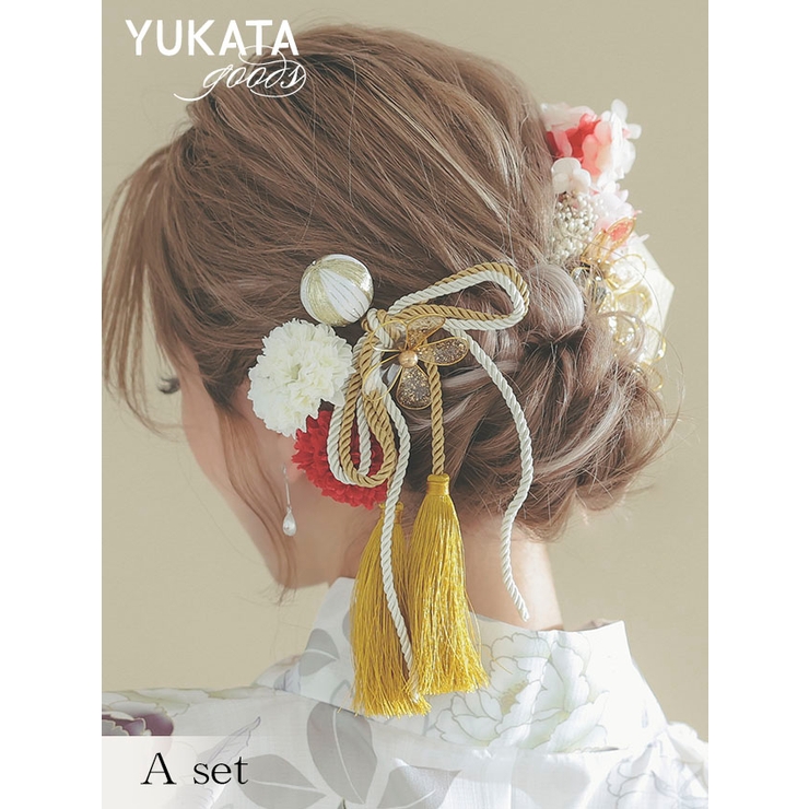 フラワー×和風ヘアアクセサリー16点セット 浴衣小物 浴衣アクセサリー