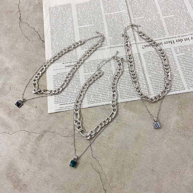 スクエアストーンモチーフ2連ネックレス レディース ファッション | non-hedge  | 詳細画像15 