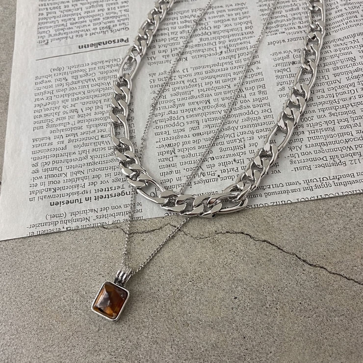 スクエアストーンモチーフ2連ネックレス レディース ファッション | non-hedge  | 詳細画像19 