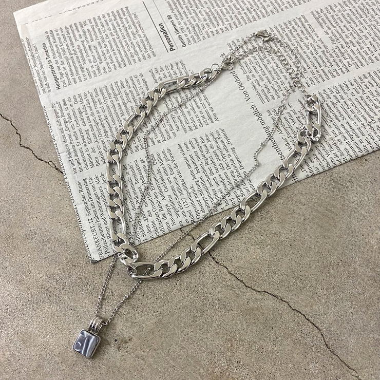 スクエアストーンモチーフ2連ネックレス レディース ファッション | non-hedge  | 詳細画像20 