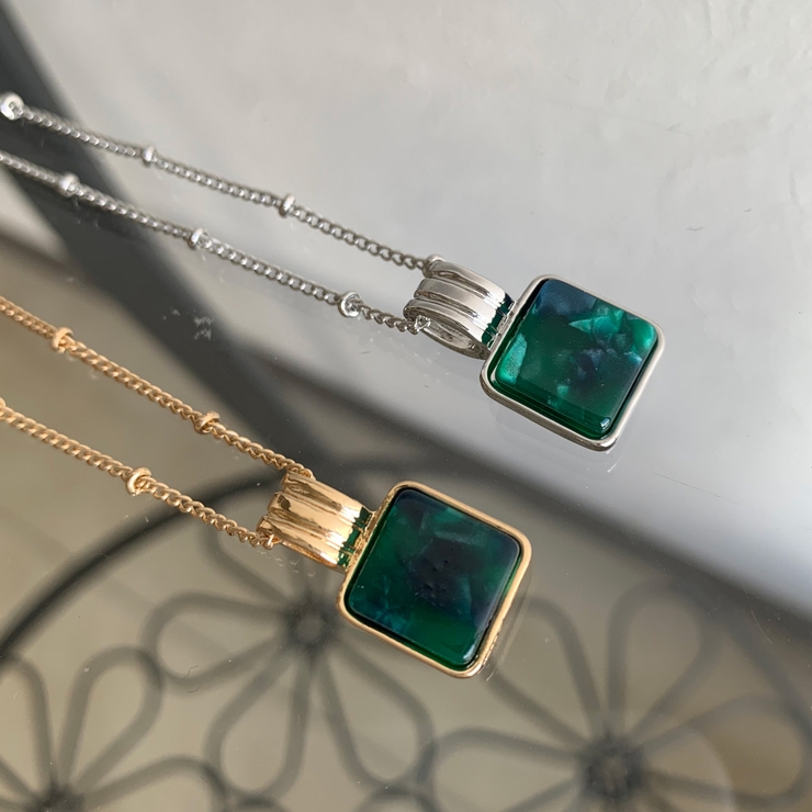 スクエアストーンモチーフ2連ネックレス レディース ファッション | non-hedge  | 詳細画像13 