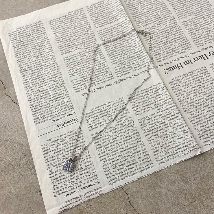 スクエアストーンモチーフ2連ネックレス レディース ファッション | non-hedge  | 詳細画像31 