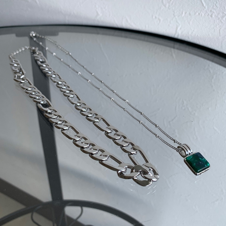 スクエアストーンモチーフ2連ネックレス レディース ファッション | non-hedge  | 詳細画像14 