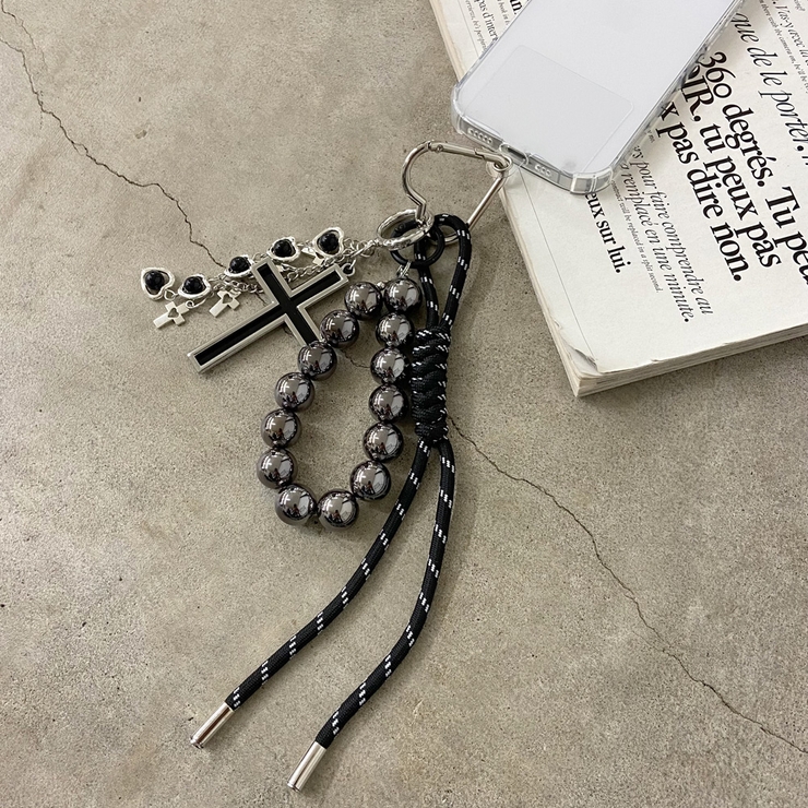 ブラック | クロスチャームストラップ | non-hedge 