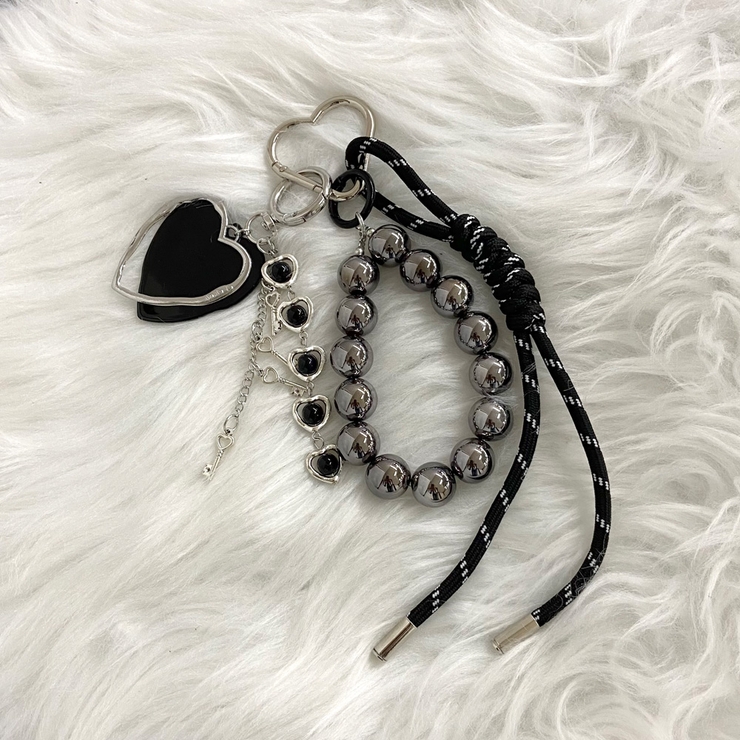 ブラック | ハートチャームストラップ | non-hedge 