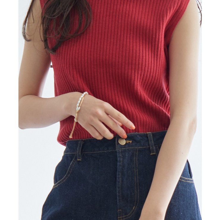 パールクロスチェーンブレスレット パール素材で女性らしさを演出 小物 | titivate | 詳細画像5 