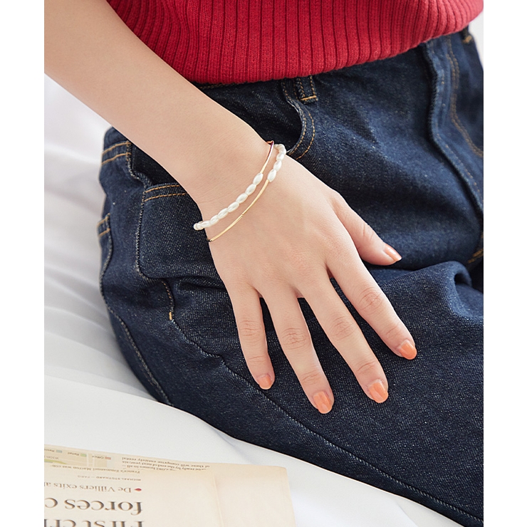 パールクロスチェーンブレスレット パール素材で女性らしさを演出 小物 | titivate | 詳細画像7 