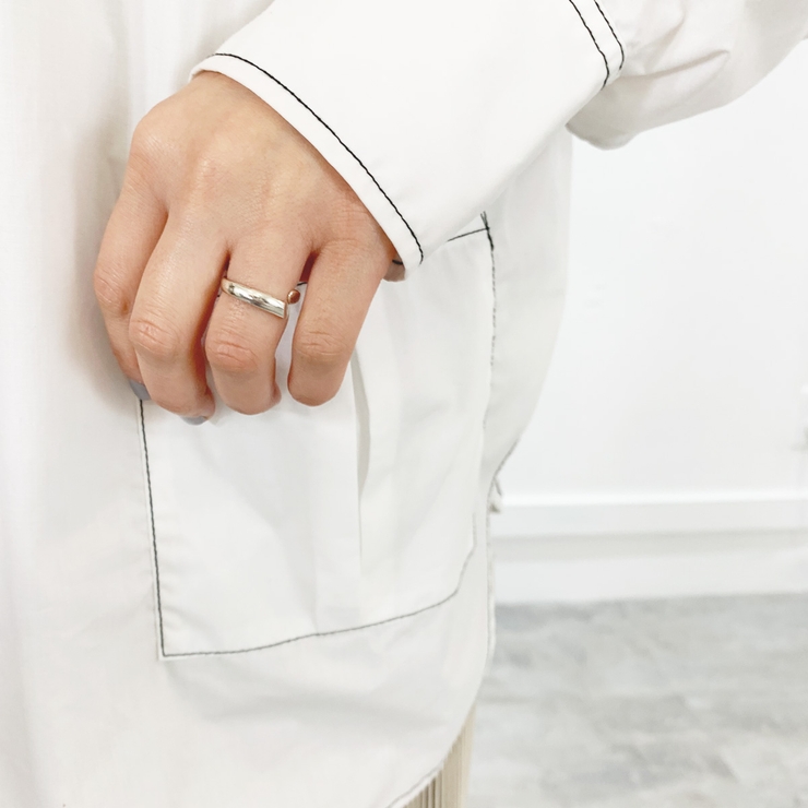 サイドプレスシルバーリング レディース リング[品番