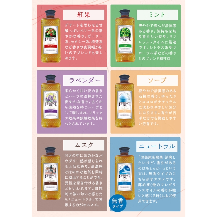 10色 フレグランスランプ用オイル | OSYAREVO | 詳細画像3 
