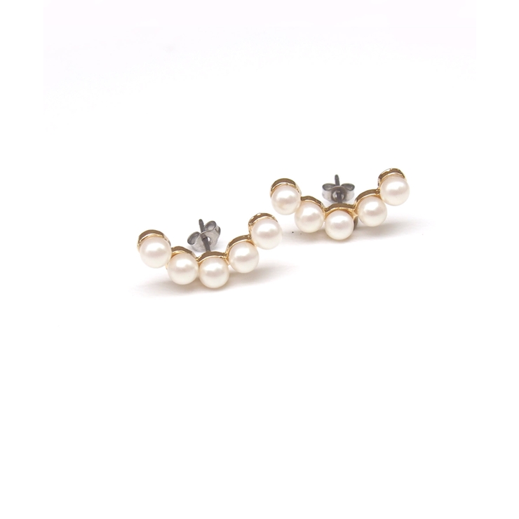 ゴールド | mille blanc パールが並んだプチピアス | TRANSIT ACCSESSORY 