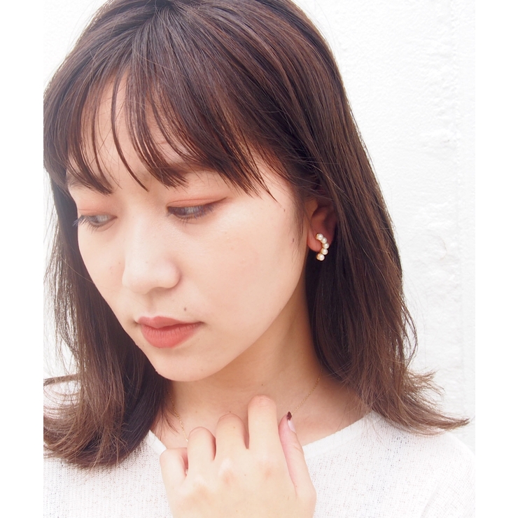 mille blanc パールが並んだプチピアス | TRANSIT ACCSESSORY  | 詳細画像3 