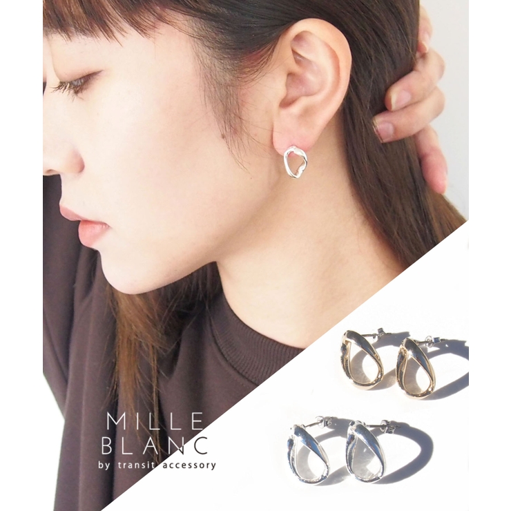 mille blanc ラウンドプチピアス | TRANSIT ACCSESSORY  | 詳細画像1 