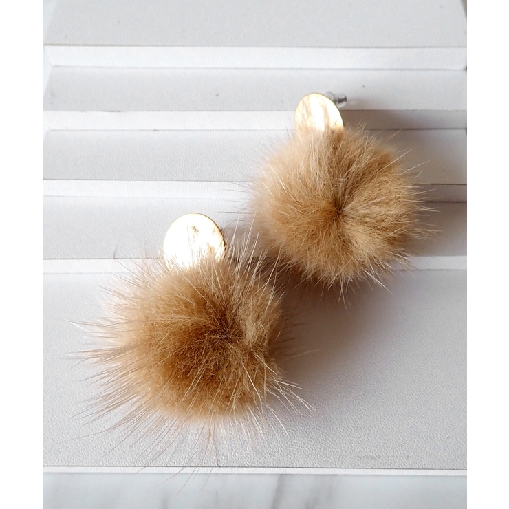 ベージュ | mille blanc ミンクファーピアス | TRANSIT ACCSESSORY 