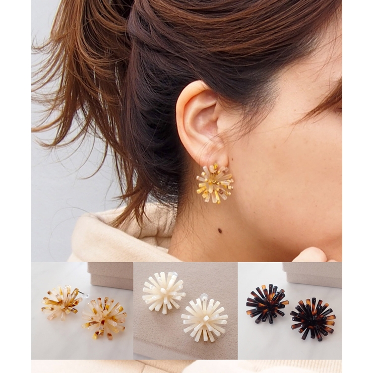 ピアス 花モチーフ アクリル[品番：TRNA0001308]｜TRANSIT