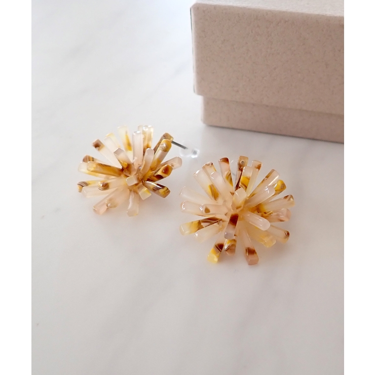   花モチーフピアス 花モチーフ ピアス K18YG【0.4ct】フラワーモチーフ18金 k18