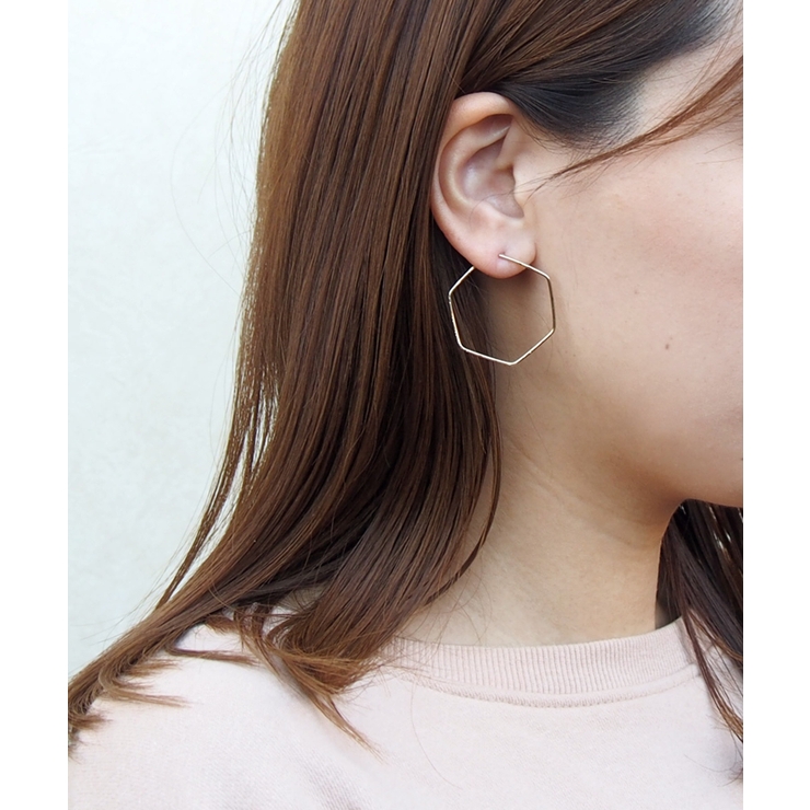 オリジナル フープピアス 多角形[品番：TRNA0001404]｜TRANSIT 