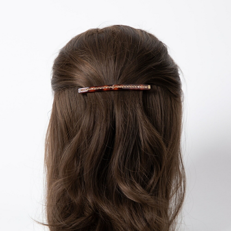 アレクサンドルドゥパリALEXANDREDEPARISAA10-1787-54ヘアーアクセサリーレディースアクセサリーバレッタBARRETTEヘアクリップ髪留めシンプルスワロフスキークリスタルHAIRCLIPアクセント10cmプレゼントお祝い記念女性ブラックエカイユ