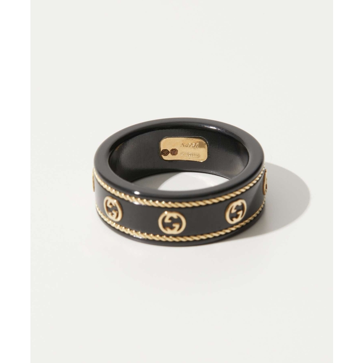グッチGUCCI606826I0H11リングICONRINGINYELLOWGOLDANDCORINDUMメンズレディースアクセサリー指輪イエローゴールドインターロッキングGアイコンジュエリーギフトプレゼントエレガントお祝い記念おしゃれクリスマスブラック131415