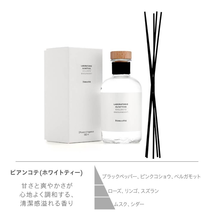 ラボラトリオ・オルファティーボLABORATORIOOLFATTIVOディフューザー500mL【ビアンコフィオーレビアンコテディヴィーノゼンゼロビアンコタルコラボラトリオオルファティーボギフトプレゼント】