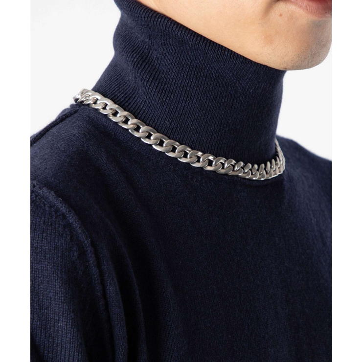 メゾンマルジェラMAISONMARGIELASI8UU0002SV0130ネックレスNecklaceメンズアクセサリーインターロッキングチャンキーチェーンネックレスジュエリーターリングシルバーカーブネックレスギフトプレゼントお祝い記念シルバー