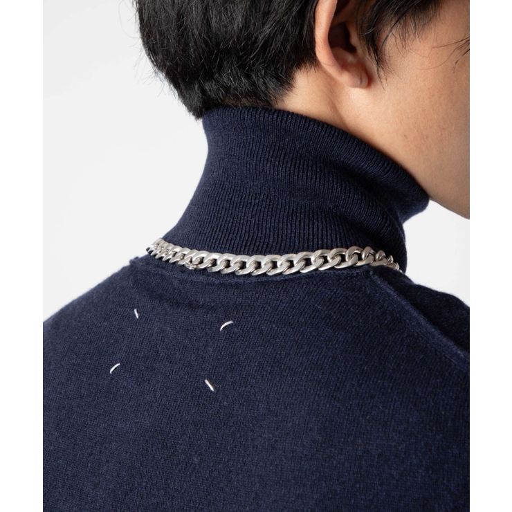 メゾンマルジェラMAISONMARGIELASI8UU0002SV0130ネックレスNecklaceメンズアクセサリーインターロッキングチャンキーチェーンネックレスジュエリーターリングシルバーカーブネックレスギフトプレゼントお祝い記念シルバー