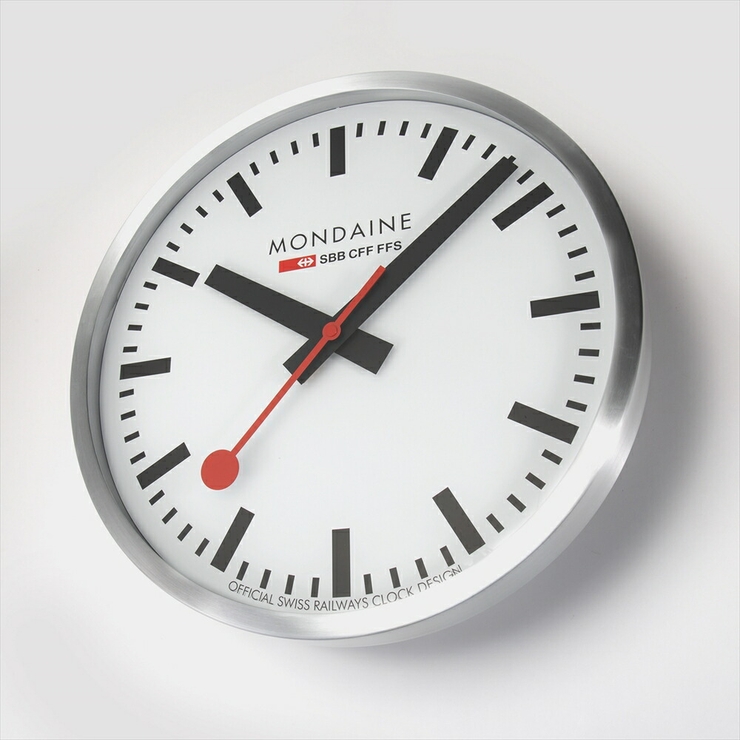 モンディーンMONDAINEA995CLOCK16SBB掛け時計WALLCLOCKLARGE400mmALUMINIUMBRUSHEDメンズレディース時計ウォールクロック壁掛け時計オフィスインテリア40cmクォーツプレゼントお祝いギフト新築祝い開業祝い入学祝い記念クォーツホワイト