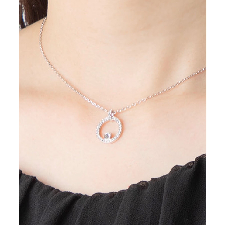 スワロフスキーswarovski5198686ネックレスCreativityレディースアクセサリークリエイティビティペンダントサークルホワイトロジウムプレーティングシンプルジュエリーチェーンネックレスギフトプレゼントお祝い記念シルバー
