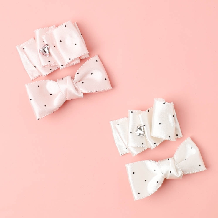 【2個セット】ドットサテンリボンヘアピン | URBAN CHERRY | 詳細画像4 